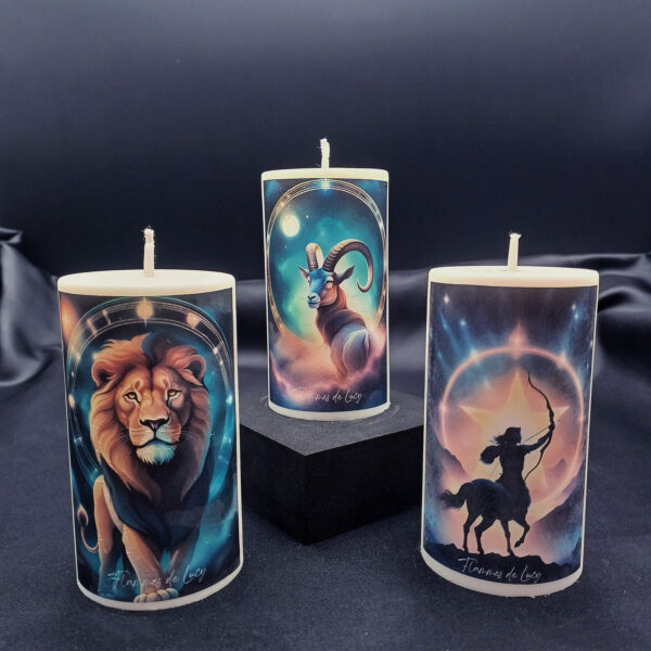 Bougies artisanales éléments Feu – collection Astro, parfum au choix Beautiful Day ou L’Absolu