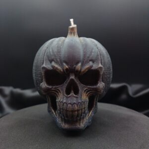Bougie artisanale Halloween – crâne citrouille Jacquot Lanterne noir