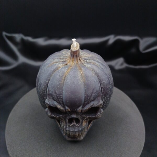 Bougie artisanale Halloween – crâne citrouille Jacquot Lanterne vue de dessus