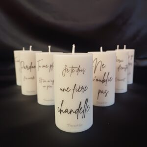 Collection Vous avez un Message ! Bougies pilier avec message imprimé
