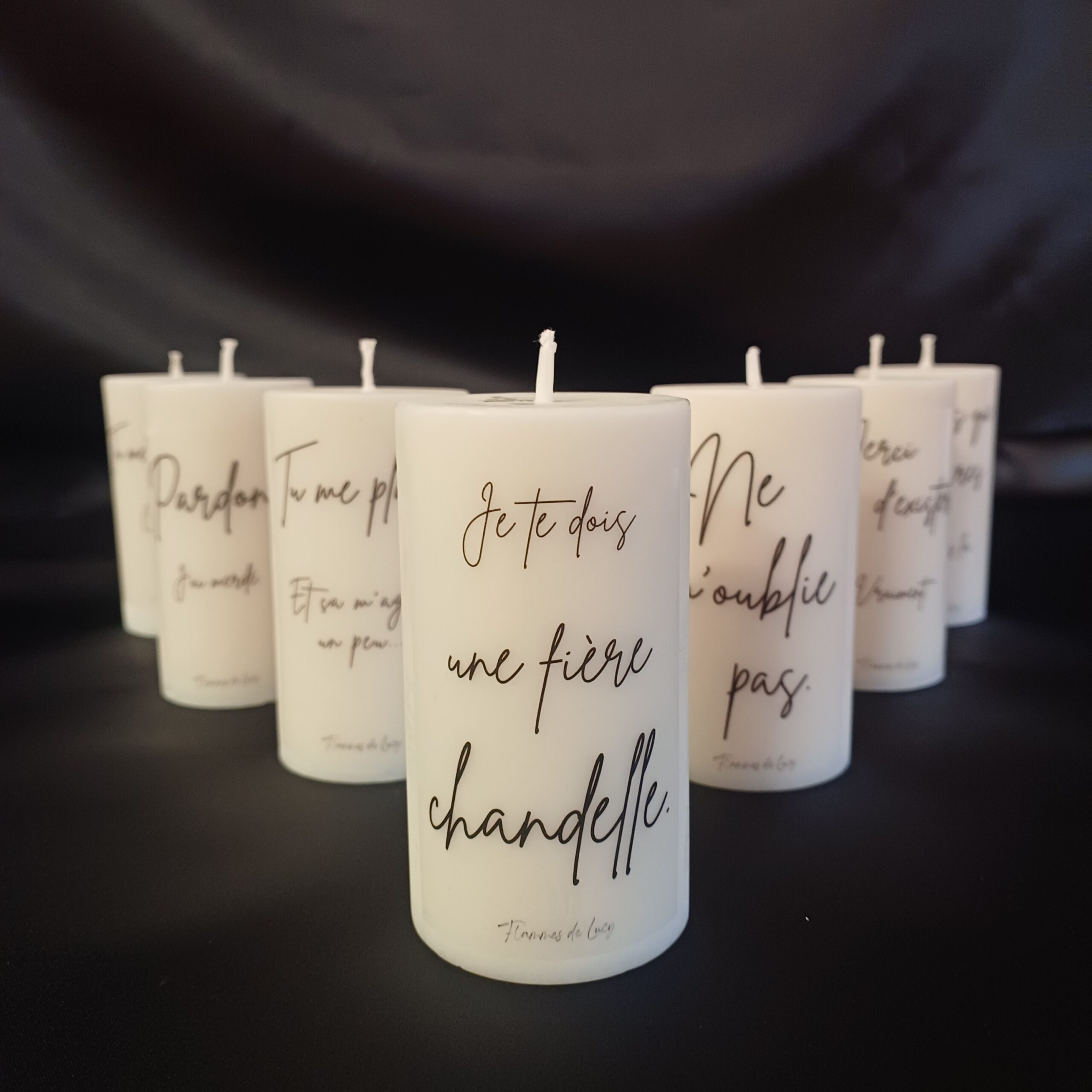Collection Vous avez un Message ! Bougies pilier avec message imprimé